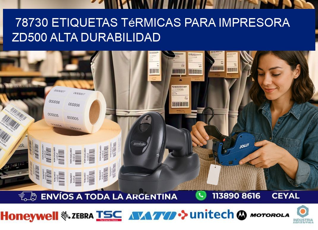 78730 etiquetas térmicas para impresora zd500 alta durabilidad