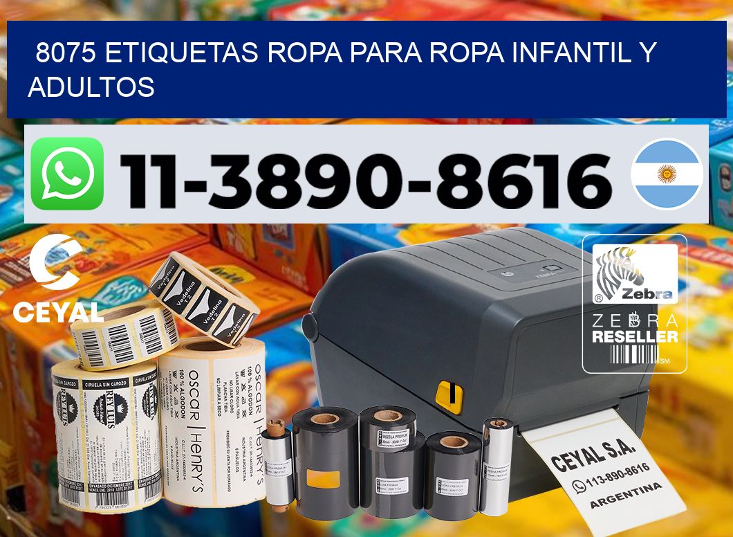 8075 Etiquetas ropa para ropa infantil y adultos