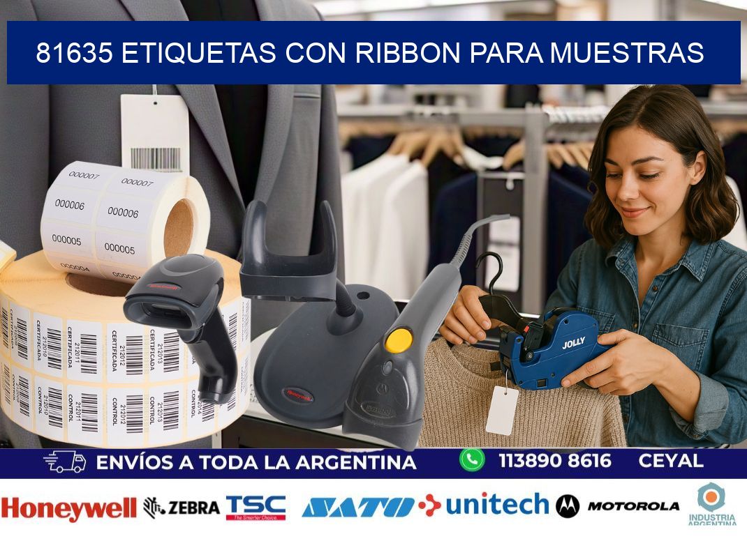 81635 etiquetas con ribbon para muestras