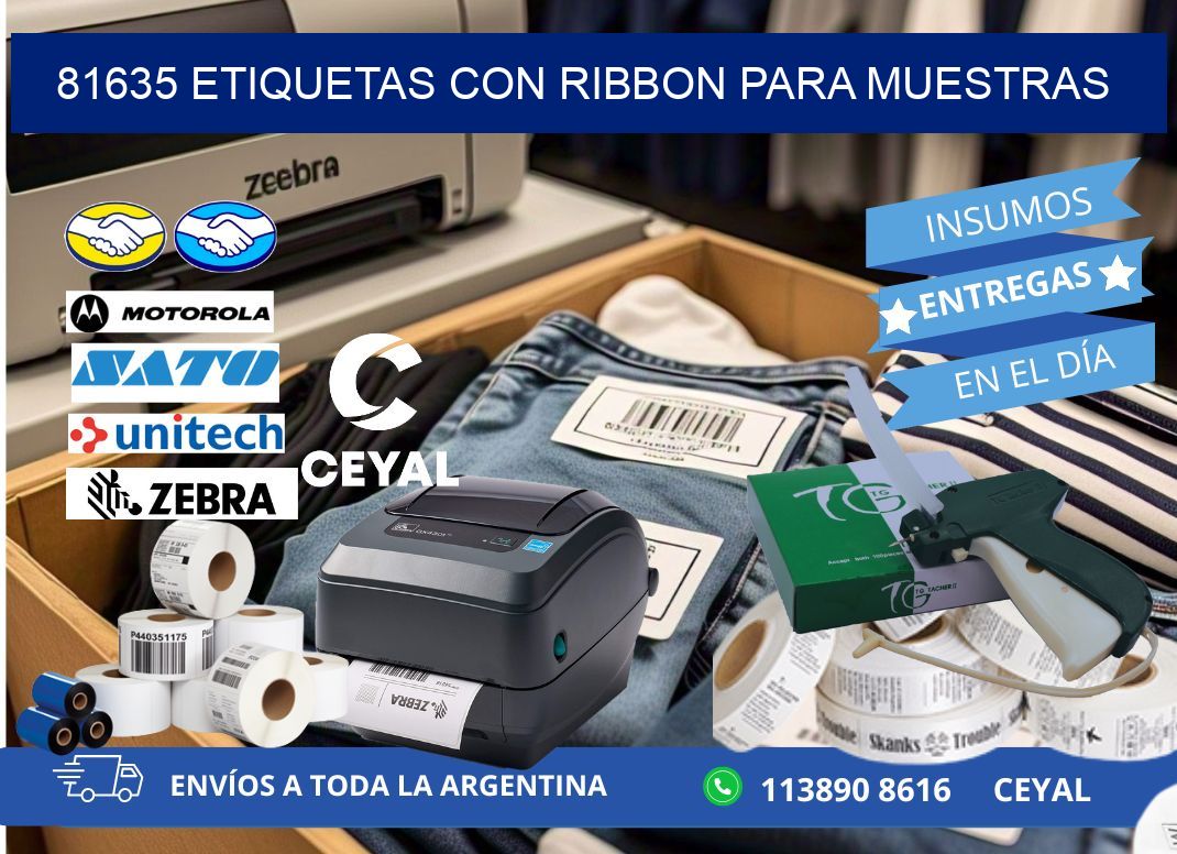 81635 etiquetas con ribbon para muestras