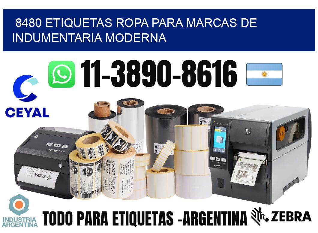 8480 Etiquetas ropa para marcas de indumentaria moderna