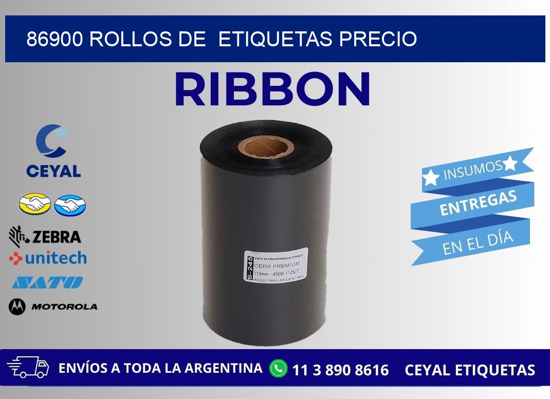 86900 rollos de  etiquetas precio