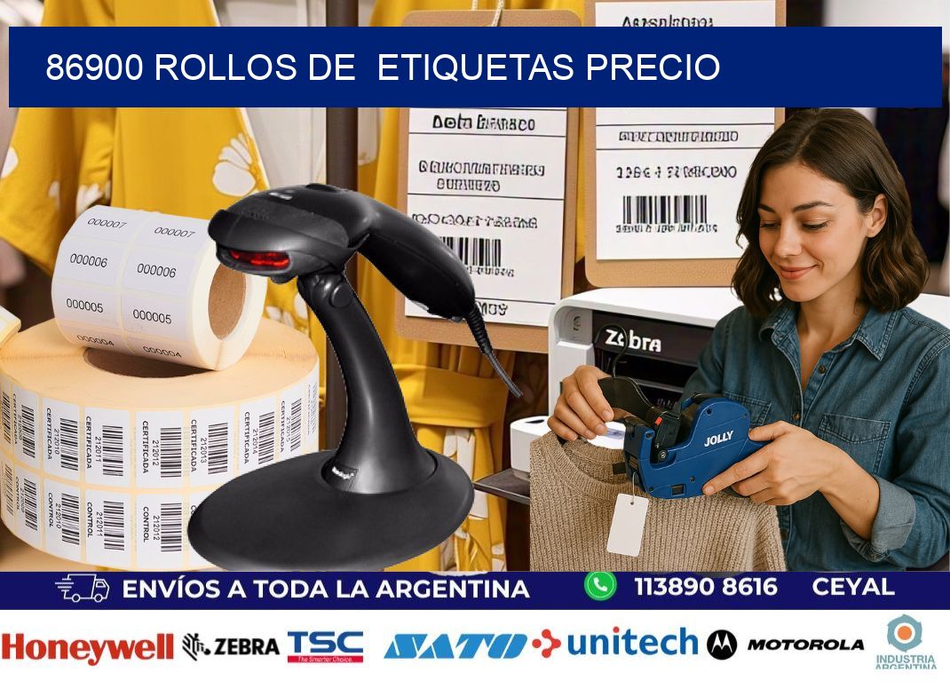 86900 rollos de  etiquetas precio