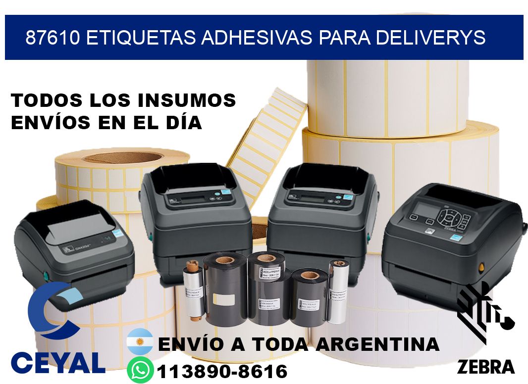 87610 etiquetas adhesivas para deliverys