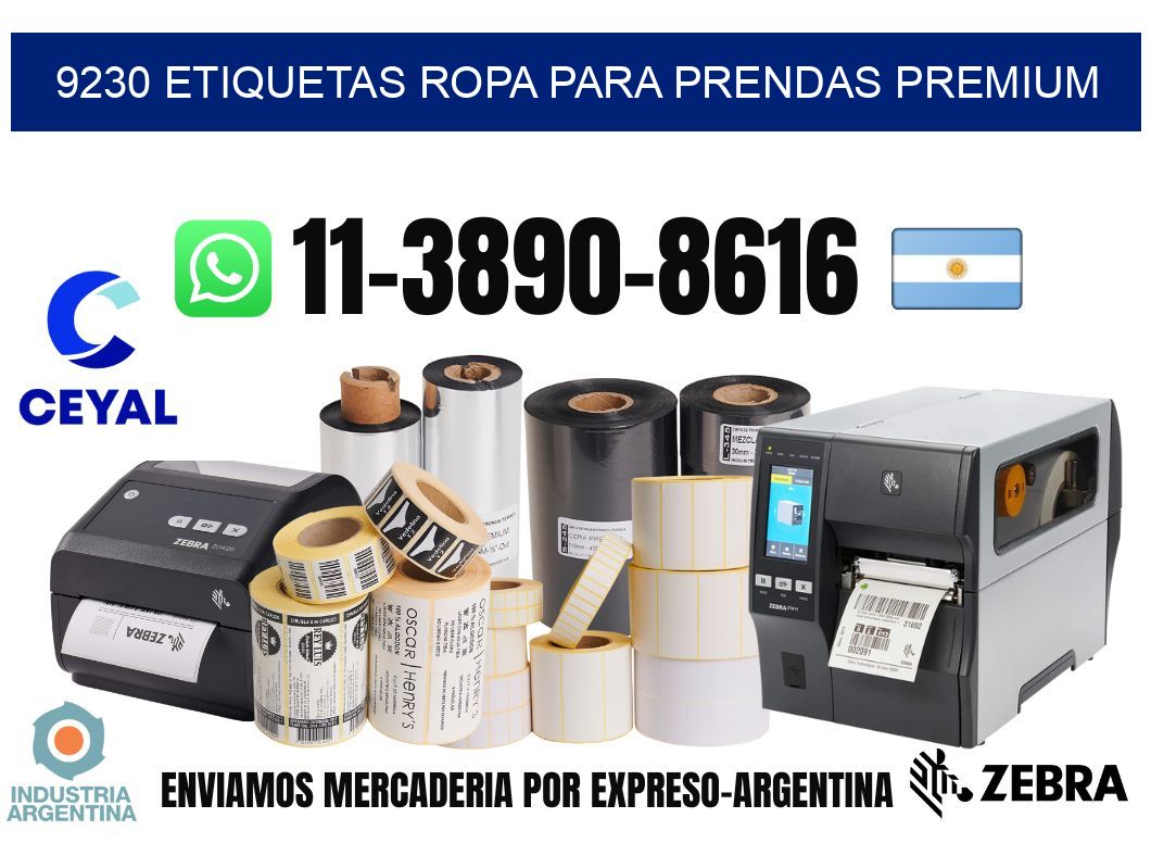9230 Etiquetas ropa para prendas premium