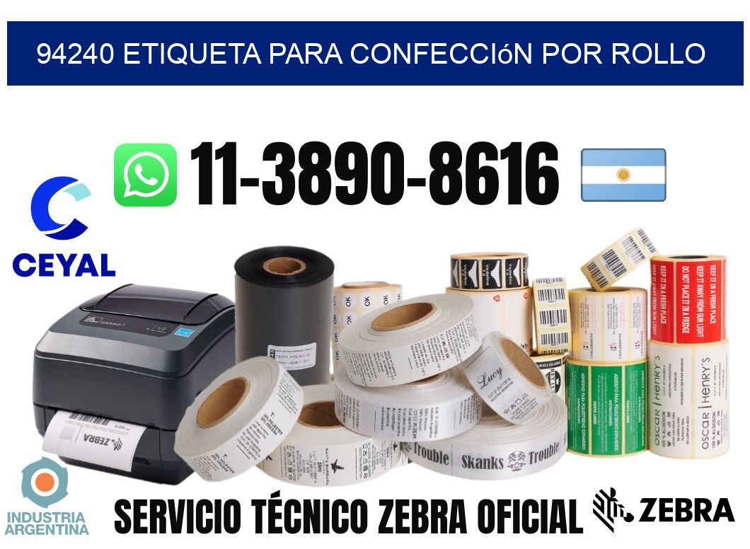 94240 etiqueta para confección por rollo