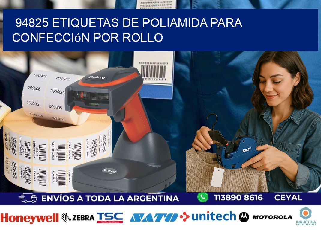 94825 etiquetas de poliamida para confección por rollo