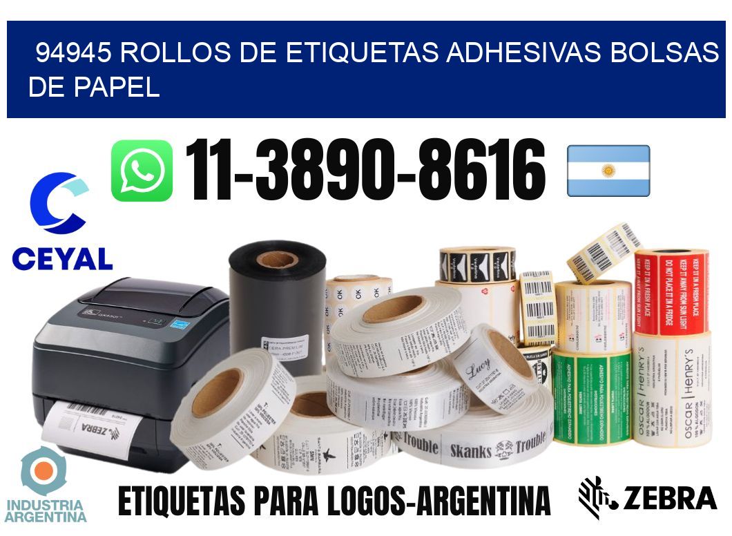 94945 rollos de etiquetas adhesivas bolsas de papel