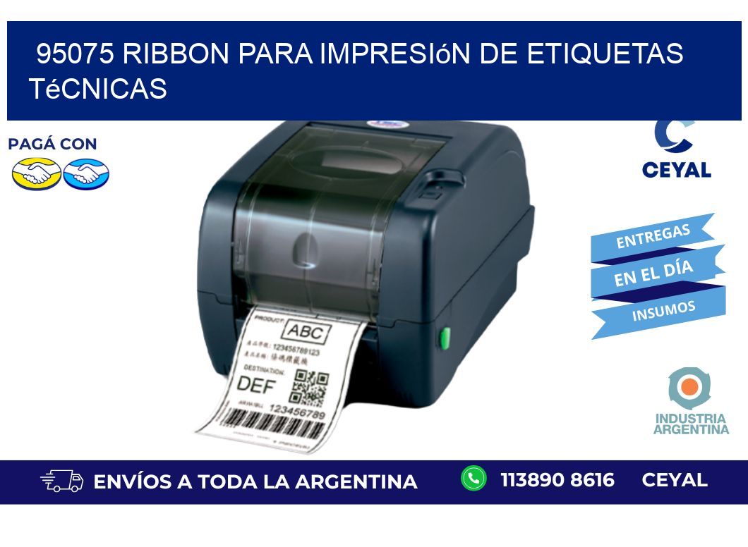 95075 ribbon para impresión de etiquetas técnicas