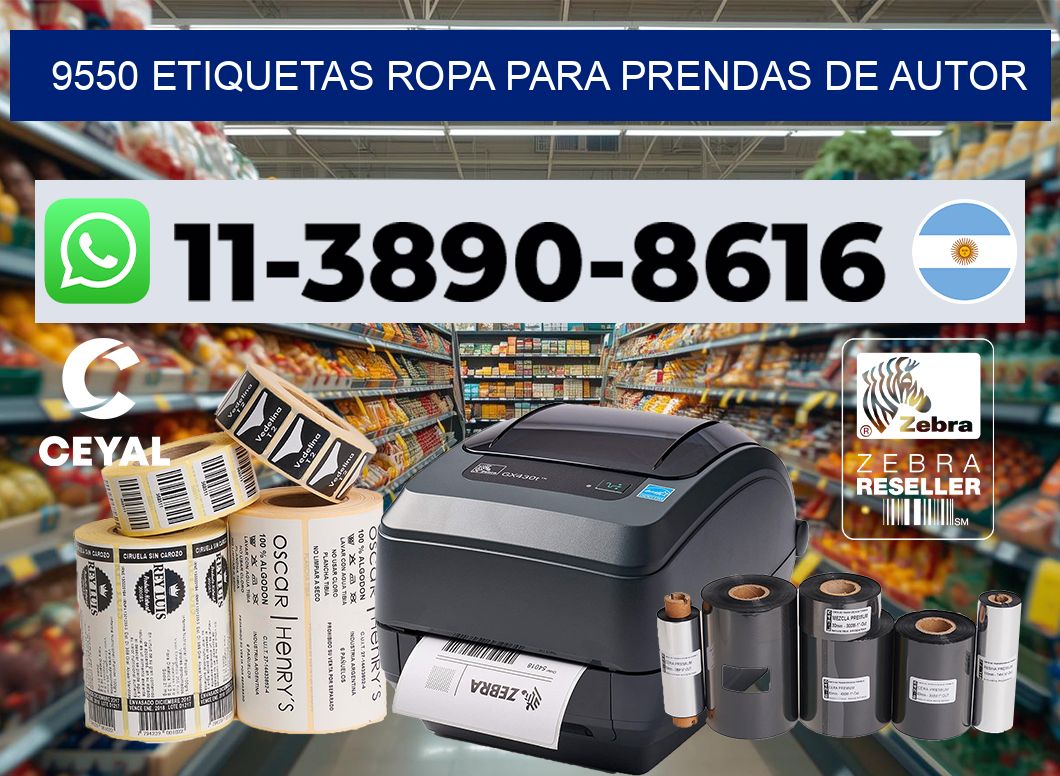 9550 Etiquetas ropa para prendas de autor