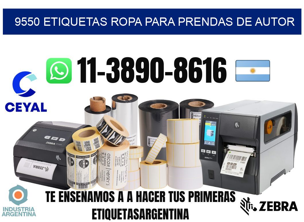 9550 Etiquetas ropa para prendas de autor