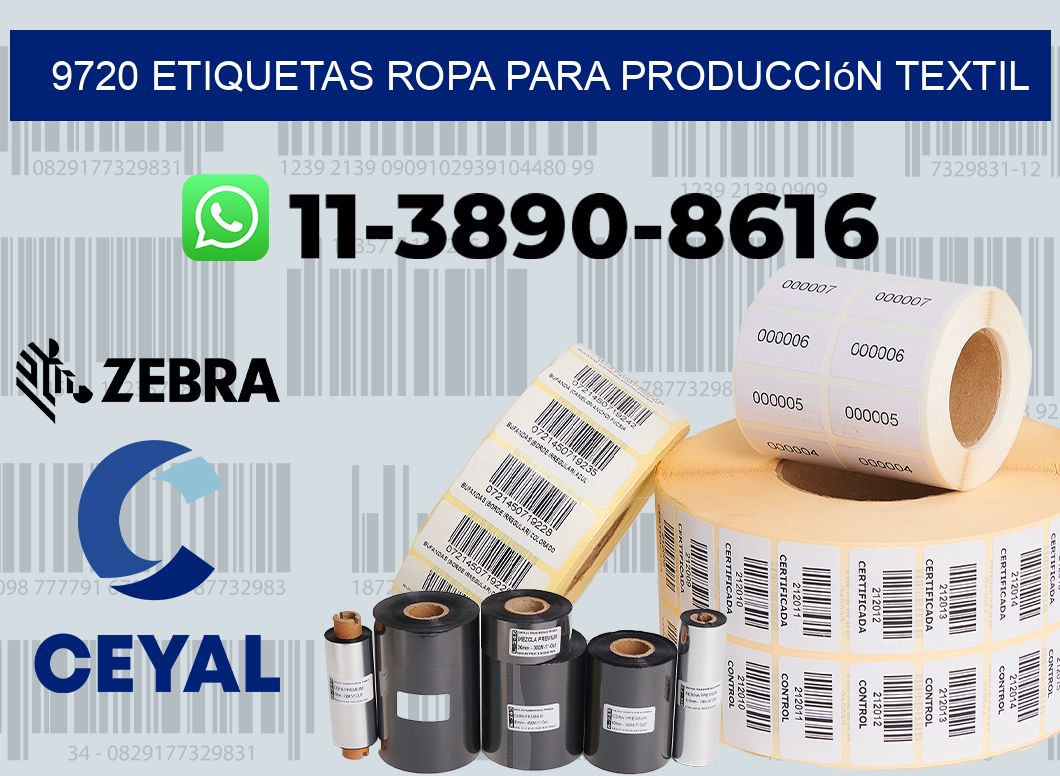 9720 Etiquetas ropa para producción textil