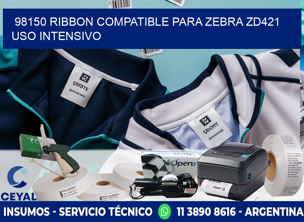 98150 ribbon compatible para zebra zd421 uso intensivo