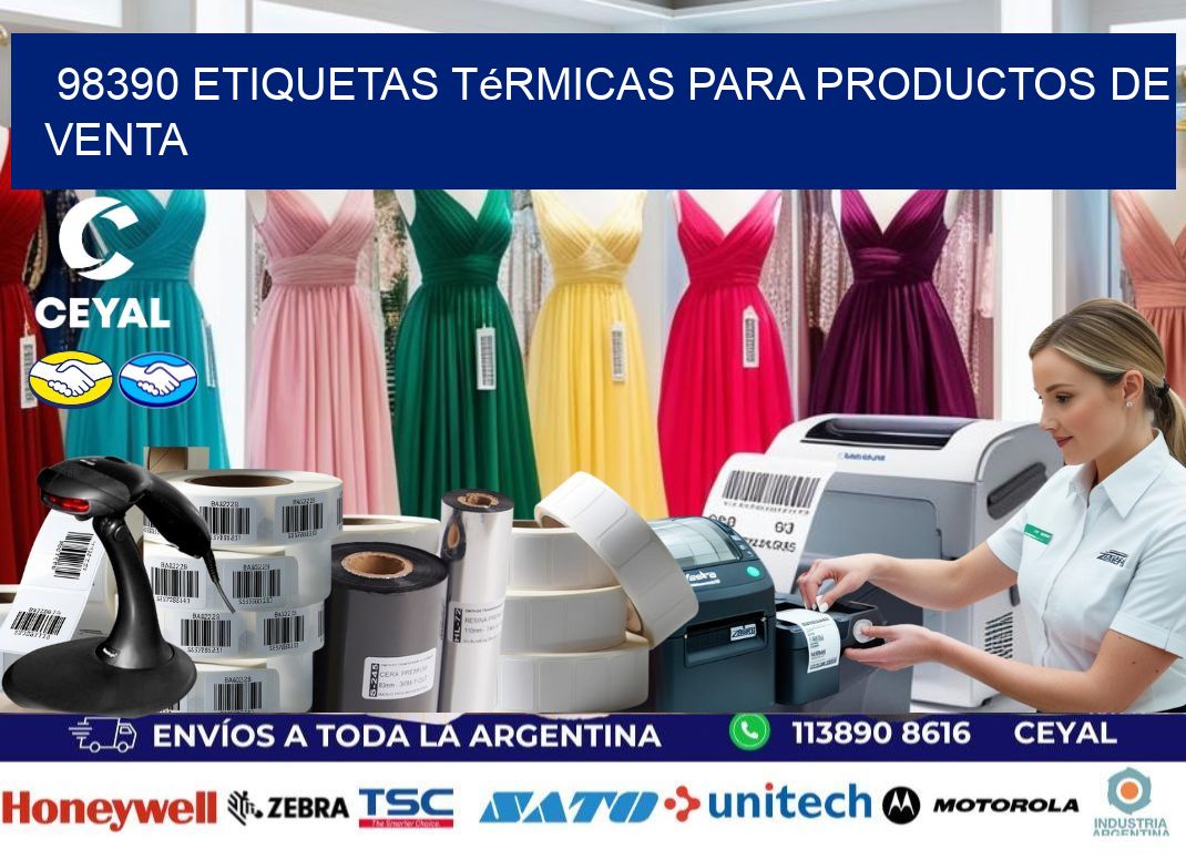98390 etiquetas térmicas para productos de venta
