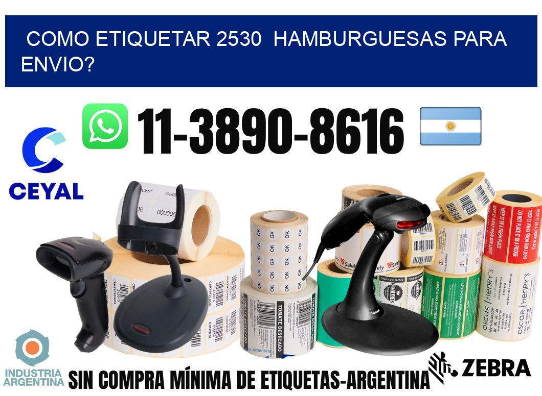 como etiquetar 2530  hamburguesas para envio?