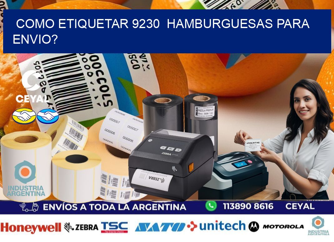 como etiquetar 9230 hamburguesas para envio?