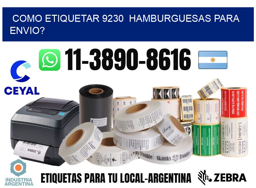 como etiquetar 9230 hamburguesas para envio?