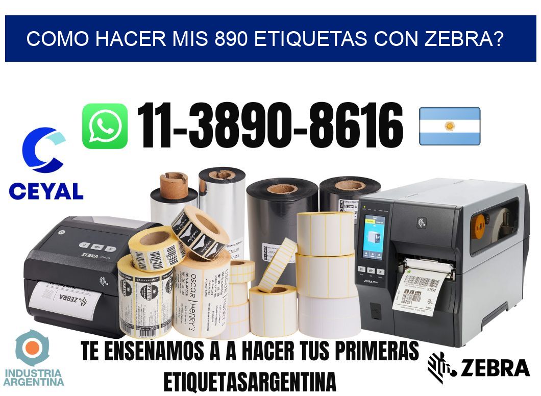 como hacer mis 890 etiquetas con zebra?