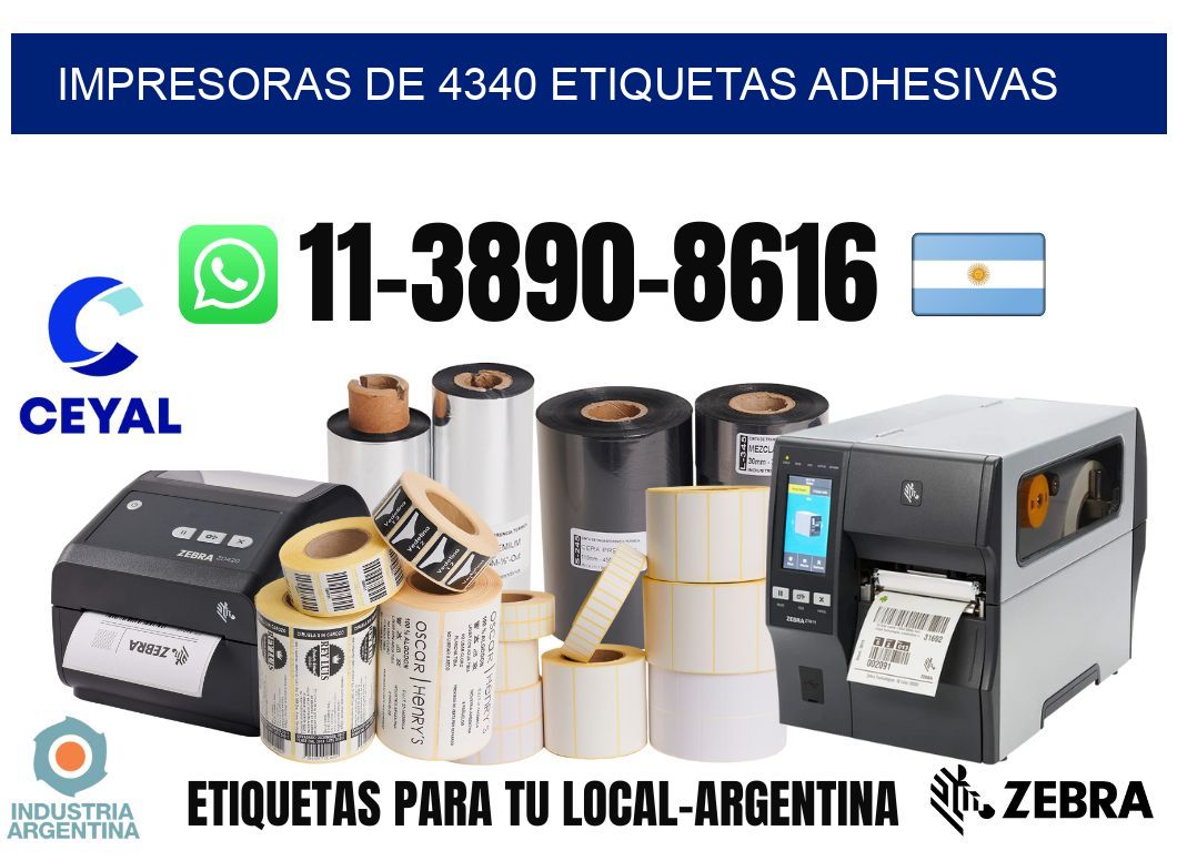 impresoras de 4340 etiquetas adhesivas