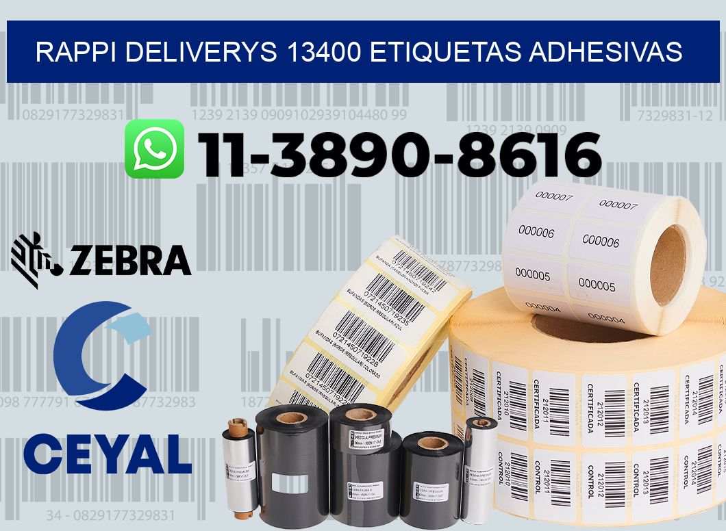 rappi deliverys 13400 etiquetas adhesivas