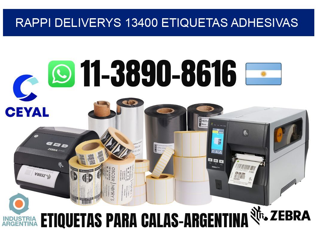 rappi deliverys 13400 etiquetas adhesivas