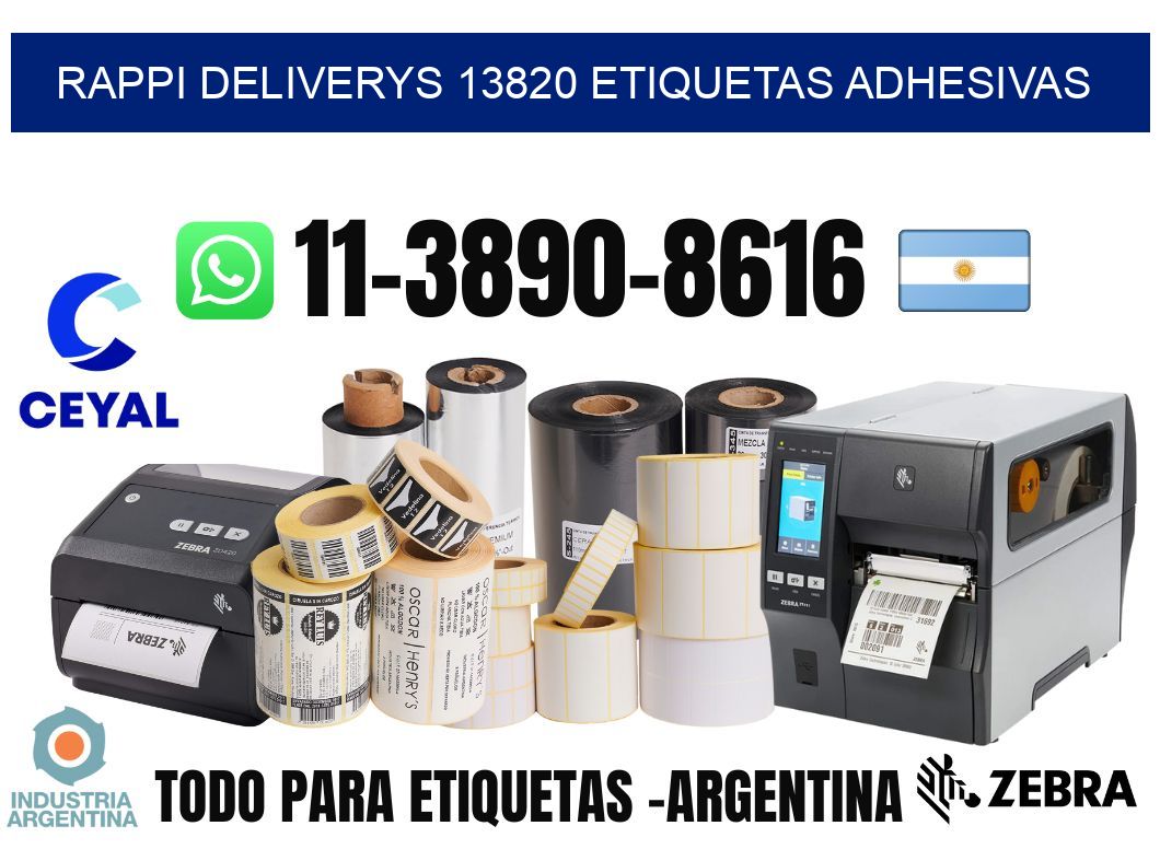 rappi deliverys 13820 etiquetas adhesivas