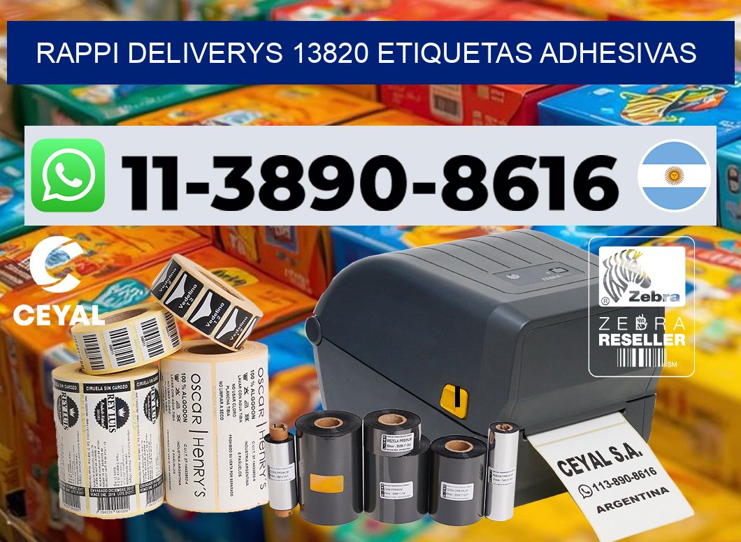 rappi deliverys 13820 etiquetas adhesivas