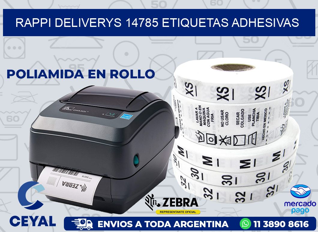 rappi deliverys 14785 etiquetas adhesivas