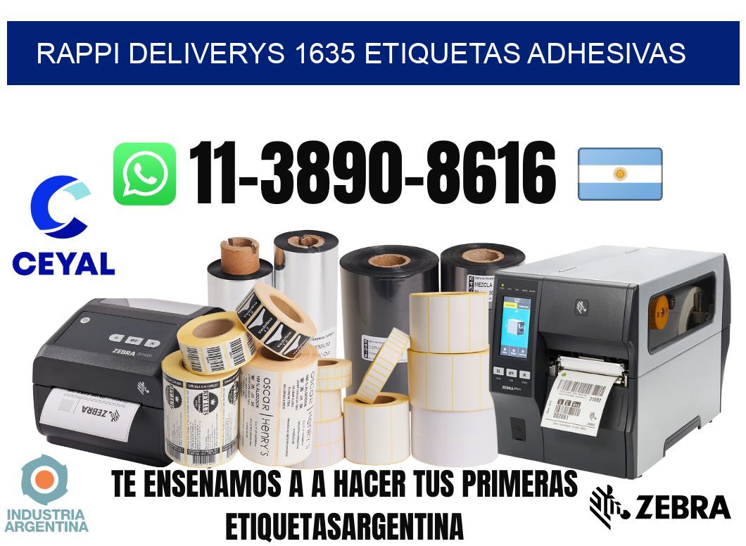 rappi deliverys 1635 etiquetas adhesivas
