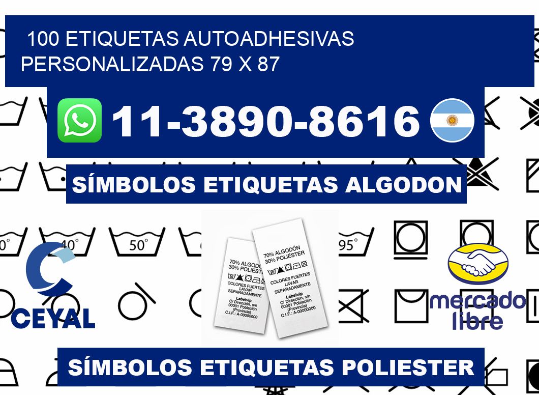 100 Etiquetas autoadhesivas personalizadas 79 x 87
