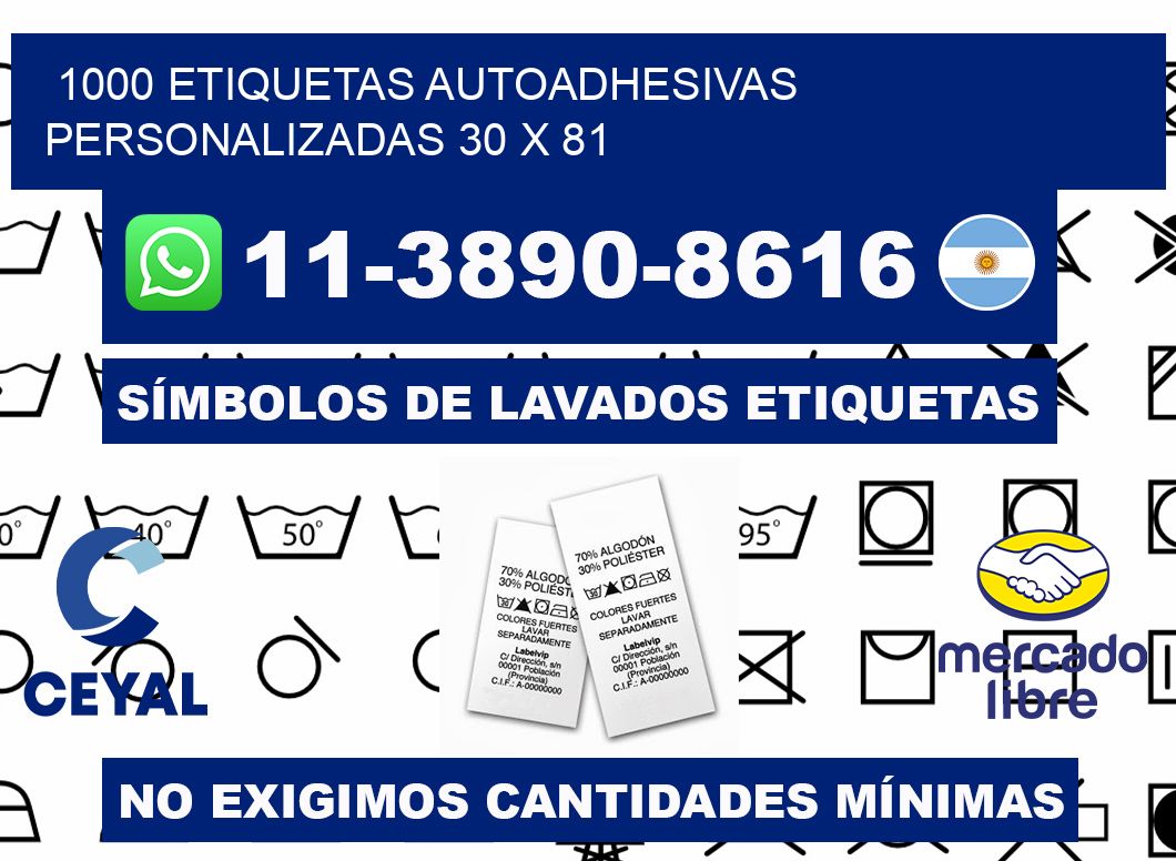 1000 Etiquetas autoadhesivas personalizadas 30 x 81