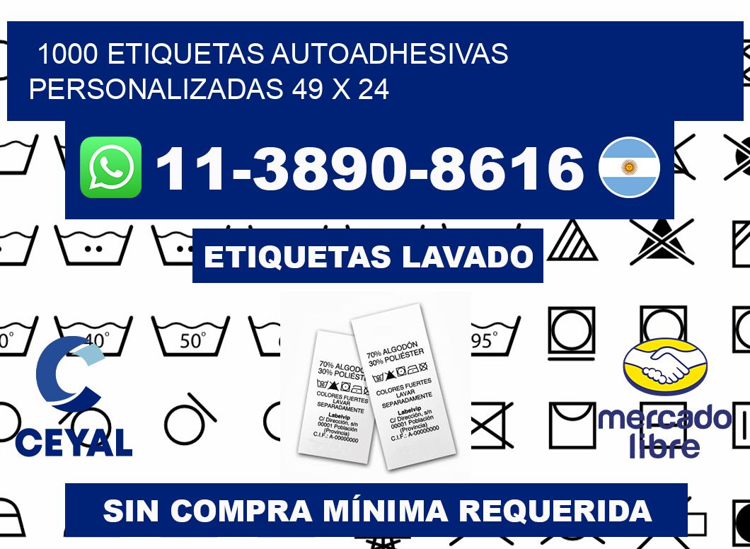 1000 Etiquetas autoadhesivas personalizadas 49 x 24