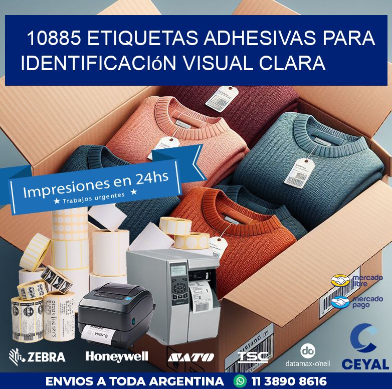 10885 Etiquetas adhesivas para identificación visual clara