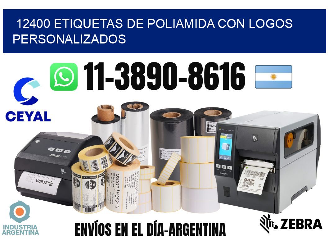 12400 Etiquetas de poliamida con logos personalizados