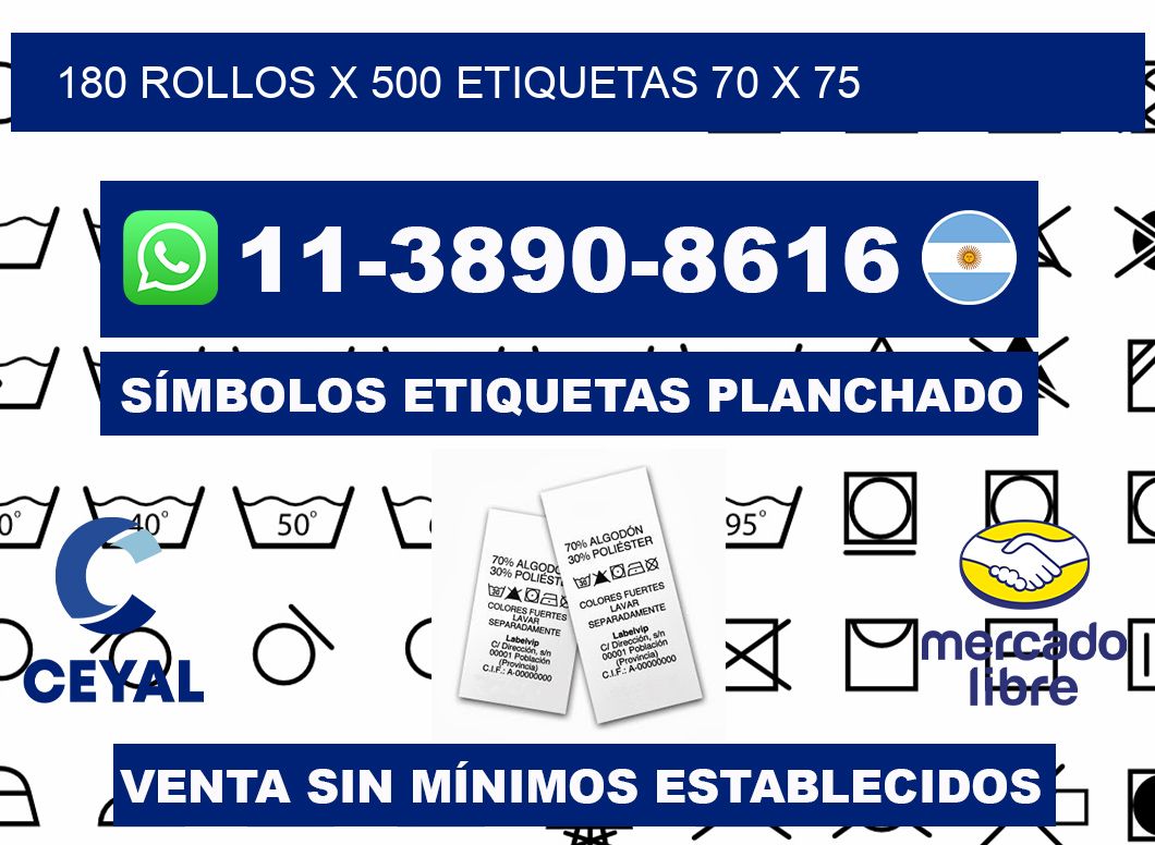 180 rollos x 500 etiquetas 70 x 75