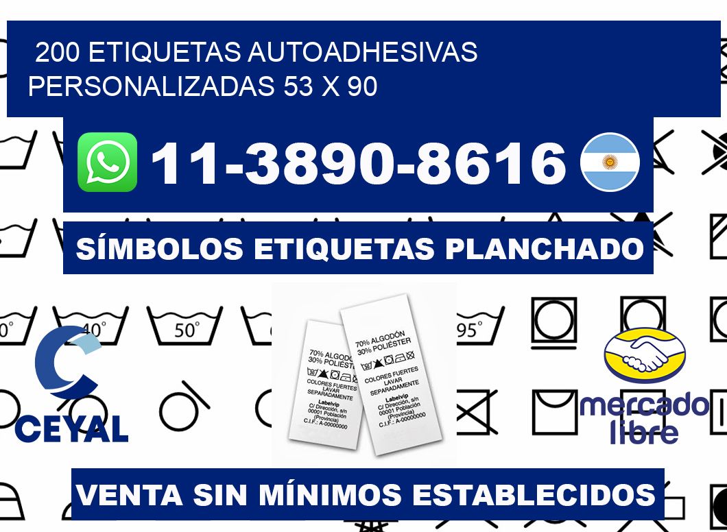 200 Etiquetas autoadhesivas personalizadas 53 x 90