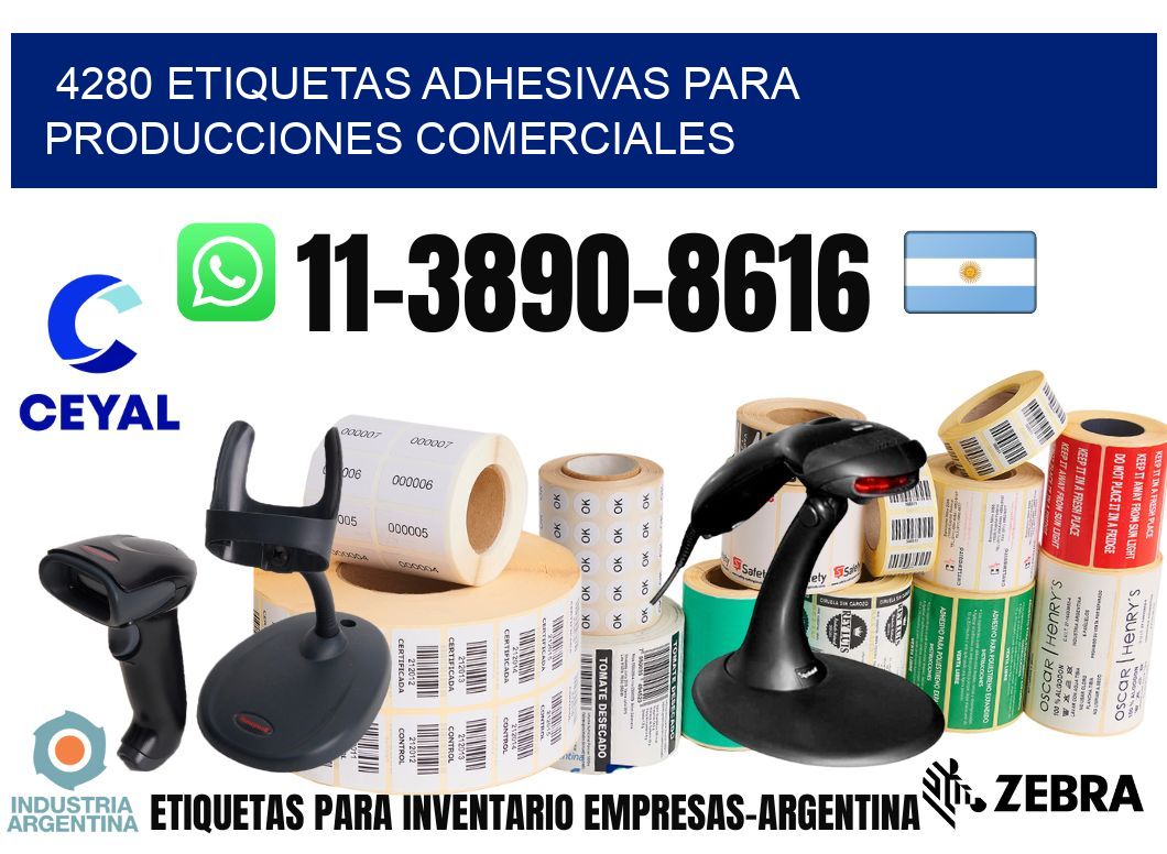 4280 Etiquetas adhesivas para producciones comerciales