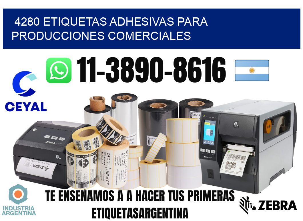 4280 Etiquetas adhesivas para producciones comerciales