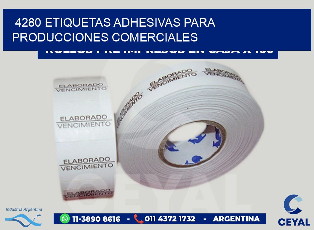 4280 Etiquetas adhesivas para producciones comerciales