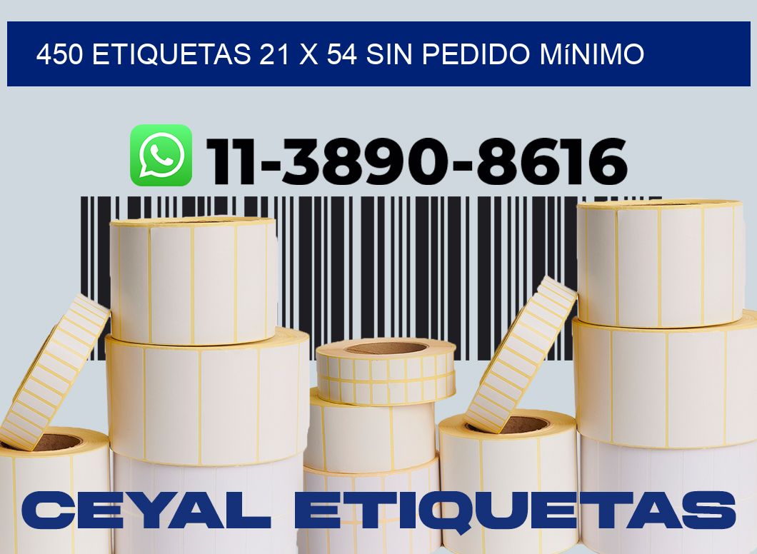 450 etiquetas 21 x 54 Sin pedido mínimo