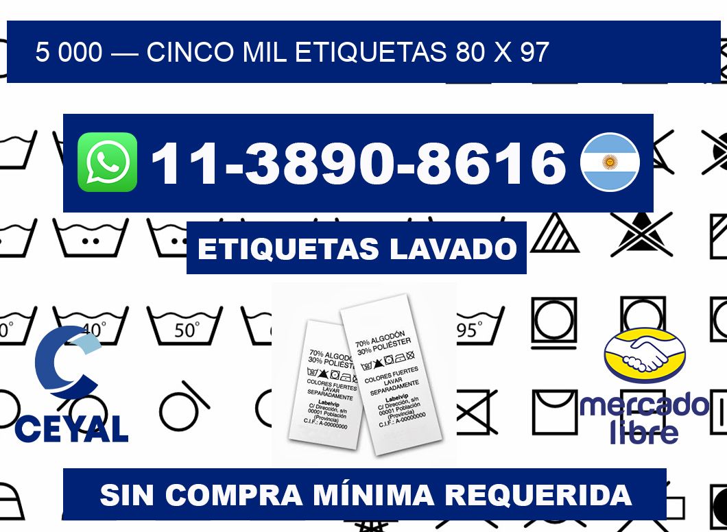 5 000 — cinco mil etiquetas 80 x 97