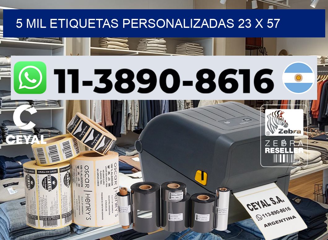 5 mil etiquetas personalizadas 23 x 57