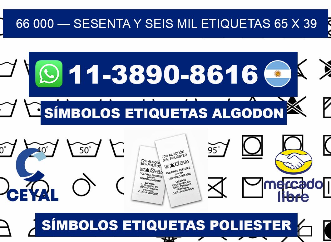 66 000 — sesenta y seis mil etiquetas 65 x 39