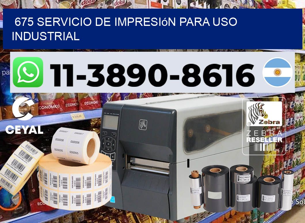 675 Servicio de impresión para uso industrial