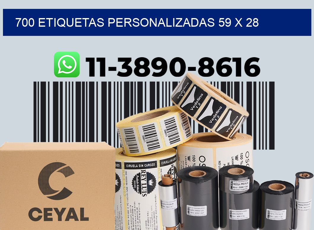 700 etiquetas personalizadas 59 x 28