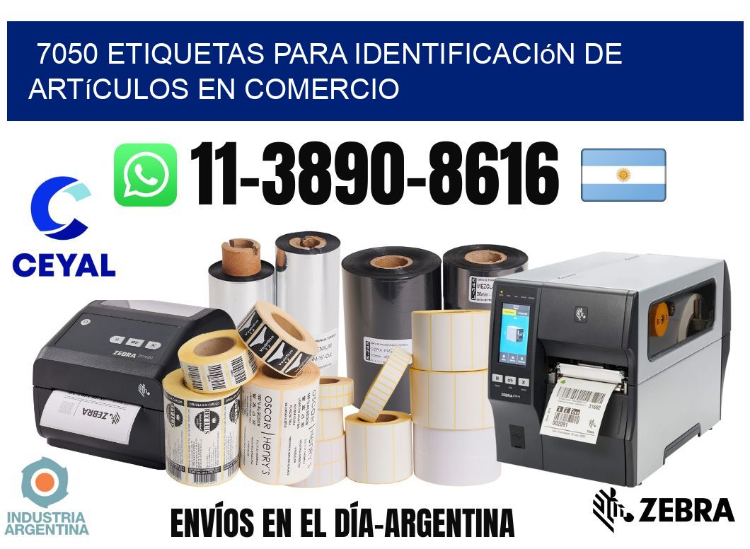 7050 Etiquetas para identificación de artículos en comercio