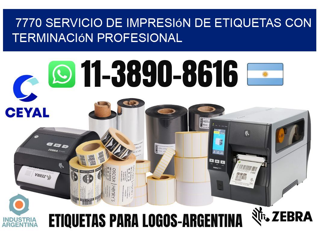 7770 Servicio de impresión de etiquetas con terminación profesional