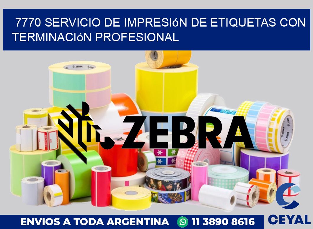 7770 Servicio de impresión de etiquetas con terminación profesional
