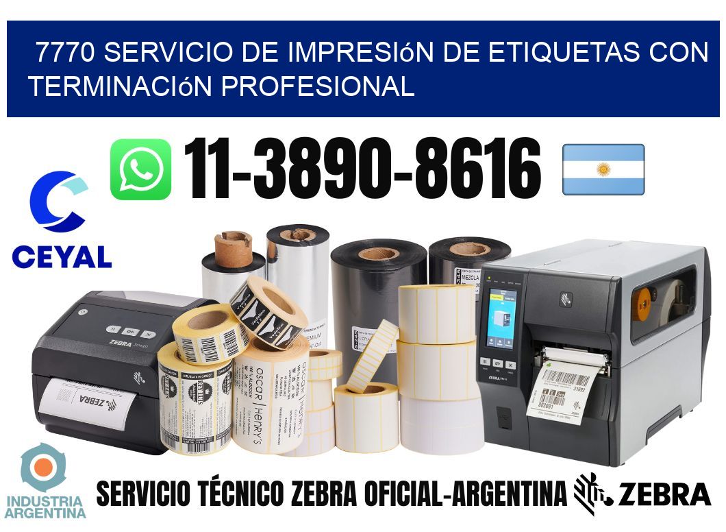 7770 Servicio de impresión de etiquetas con terminación profesional