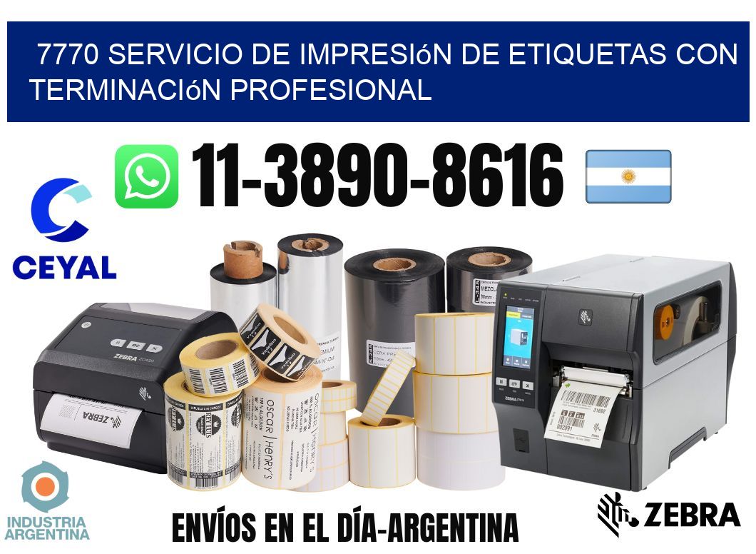 7770 Servicio de impresión de etiquetas con terminación profesional